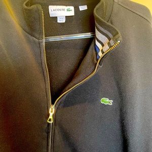 Lacoste Black XL (Size 6) Zip-Up Sweater